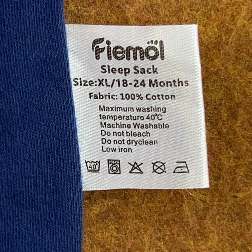 Fiemöl Baby XL 18-24 Months Navy Blue Cotton Sleeveless Zipper Sleep Sack New